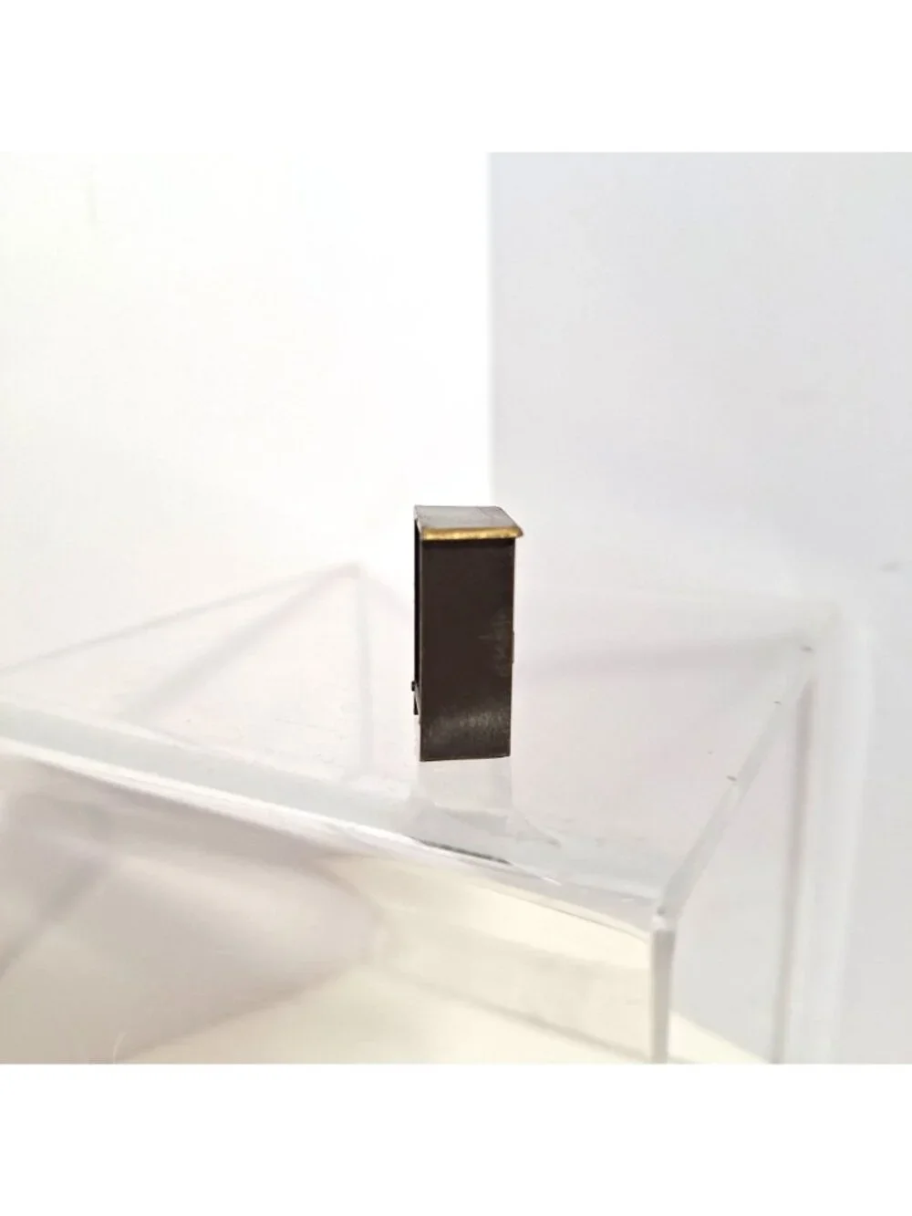 Mini Dollhouse Furniture Ice Box Hutch Brown Gold Micro Dresser Vintage - Picture 10 of 11